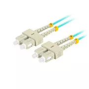 LANBERG optický patch cord MM SC/UPC-SC/UPC duplex 1m LSZH OM3 50/125 priemer 3mm, farba cyan