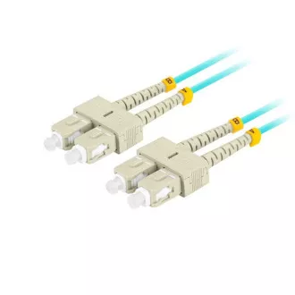 LANBERG optický patch cord MM SC/UPC-SC/UPC duplex 2m LSZH OM3 50/125 priemer 3mm, farba cyan LANBERG optický patch cord MM SC/UPC-SC/UPC duplex 2m LSZH OM3 50/125 priemer 3mm, farba cyan