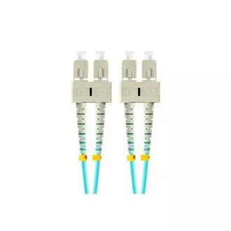 LANBERG optický patch cord MM SC/UPC-SC/UPC duplex 3m LSZH OM3 50/125 priemer 3mm, farba cyan LANBERG optický patch cord MM SC/UPC-SC/UPC duplex 3m LSZH OM3 50/125 priemer 3mm, farba cyan