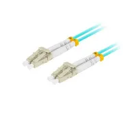 LANBERG optický patch cord MM LC/UPC-LC/UPC duplex 1m LSZH OM3 50/125 priemer 3mm, farba cyan