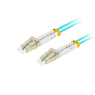 LANBERG optický patch cord MM LC/UPC-LC/UPC duplex 1m LSZH OM3 50/125 priemer 3mm, farba cyan