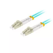 LANBERG optický patch cord MM LC/UPC-LC/UPC duplex 2m LSZH OM3 50/125 priemer 3mm, farba cyan