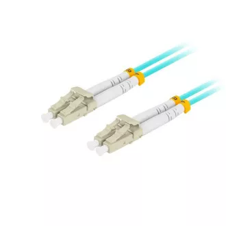 LANBERG optický patch cord MM LC/UPC-LC/UPC duplex 3m LSZH OM3 50/125 priemer 3mm, farba cyan