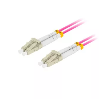 LANBERG optický patch cord MM LC/UPC-LC/UPC duplex 1m LSZH OM4 50/125 priemer 3mm, farba magenta LANBERG optický patch cord MM LC/UPC-LC/UPC duplex 1m LSZH OM4 50/125 priemer 3mm, farba magenta