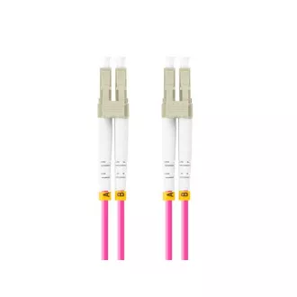LANBERG optický patch cord MM LC/UPC-LC/UPC duplex 10m LSZH OM4 50/125 priemer 3mm, farba magenta LANBERG optický patch cord MM LC/UPC-LC/UPC duplex 10m LSZH OM4 50/125 priemer 3mm, farba magenta