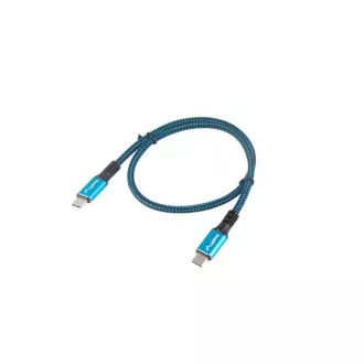 Lanberg USB-C M/M 4.0 kábel 0,5m 100W 8K 30Hz modro-čierna