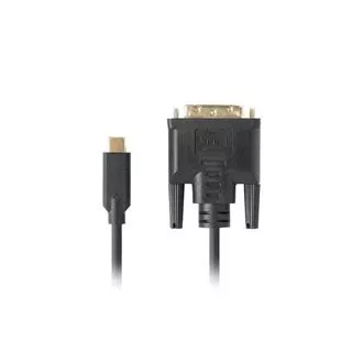 Lanberg USB-C(M)->DVI-D(24+1)(M) kábel 0,5m čierna