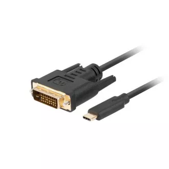 Lanberg USB-C(M)->DVI-D(24+1)(M) kábel 1m čierna