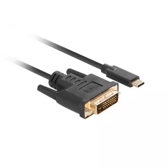 Lanberg USB-C(M)->DVI-D(24+1)(M) kábel 1,8m čierna