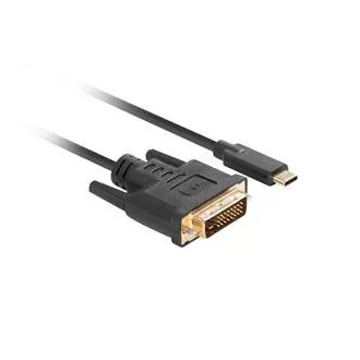 Lanberg USB-C(M)->DVI-D(24+1)(M) kábel 3m čierna