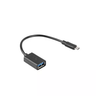 LANBERG USB Micro (M) 2.0 na USB-A(F) adaptér kábel 15CM čierny OTG
