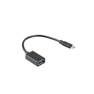 LANBERG USB Micro (M) 2.0 na USB-A(F) adaptér kábel 15CM čierny OTG