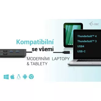 I-tec USB-C HDMI + Dual DP Docking Station with Power Delivery 100 W + i-tec Universal Charger 112 W