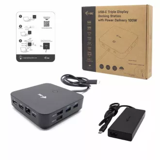 I-tec USB-C HDMI + Dual DP Docking Station with Power Delivery 100 W + i-tec Universal Charger 112 W