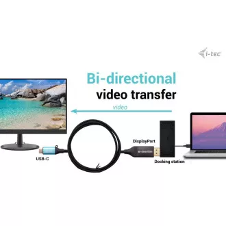 I-tec USB-C DisplayPort Bi-Directional Cable Adapter 8K/30Hz 150cm