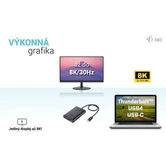 I-tec USB-C Dual 4K/60Hz (single 8K/30Hz) DP Video adaptér