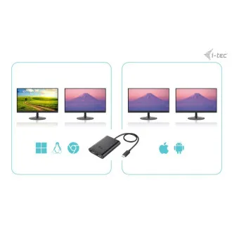 I-tec USB-C Dual 4K/60Hz (single 8K/30Hz) DP Video adaptér