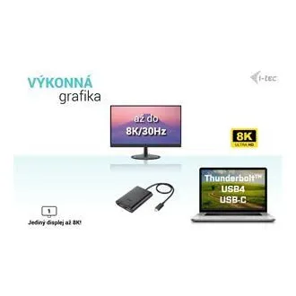 I-tec USB-C Dual 4K/60Hz (single 8K/30Hz) DP Video adaptér
