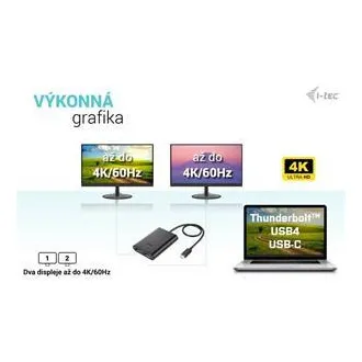 I-tec USB-C Dual 4K/60Hz (single 8K/30Hz) DP Video adaptér