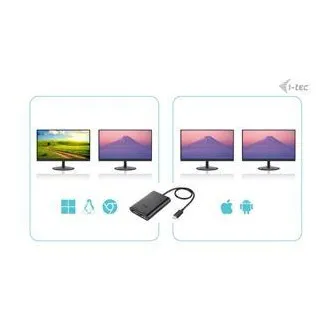 I-tec USB-C Dual 4K/60Hz (single 8K/30Hz) DP Video adaptér