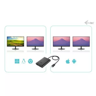 I-tec USB-C Dual 4K/60Hz (single 8K/30Hz) HDMI Video Adapter