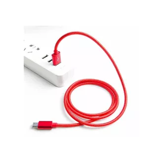 Crono kábel USB 2.0/ USB A samec - microUSB samec, 1,0 m, červený premium