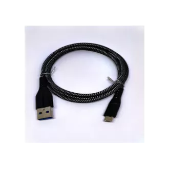 Crono kábel USB 2.0/ USB A samec - microUSB samec, 1,0 m, čierny premium