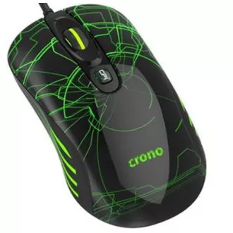 Crono OP-636G - herná laserová myš, 800/1600/3200 DPI, LED podsvietenie, USB