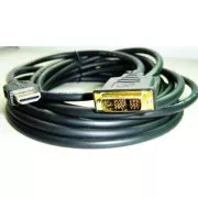 Kábel HDMI-DVI 5m, 1.3, M/M tienený, pozlátené kontakty