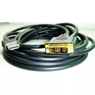 Kábel HDMI-DVI 5m, 1.3, M/M tienený, pozlátené kontakty Kábel HDMI-DVI 5m, 1.3, M/M tienený, pozlátené kontakty