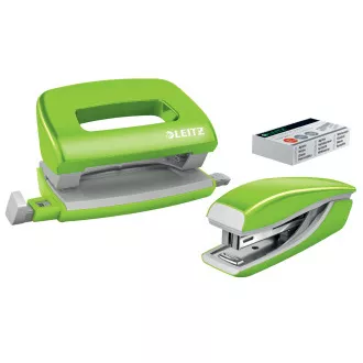 LEITZ Set mini zošívačky a dierovačky WOW, zelená LEITZ Set mini zošívačky a dierovačky WOW, zelená