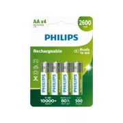 Philips batéria AA 2600mAh MultiLife, NiMh - 4ks