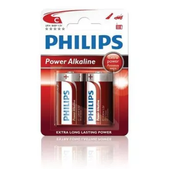 Philips batéria C PowerLife, alkalická - 2ks
