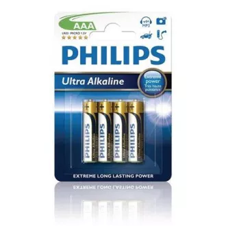 Philips batéria AAA ExtremeLife+, alkalická - 4ks Philips batéria AAA ExtremeLife+, alkalická - 4ks
