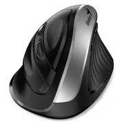 Genius Ergo 8250S, Myš, bezdrôtová, vertikálna, 1600DPI, 6 tlačidiel, tichá, čierno-strieborná