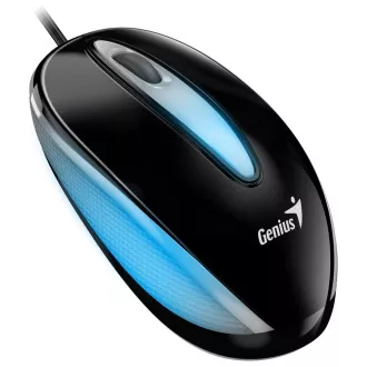 Genius DX-Mini / Myš, drôtová, optická, 1000DPI, 3 tlačidlá, USB, RGB LED, čierna