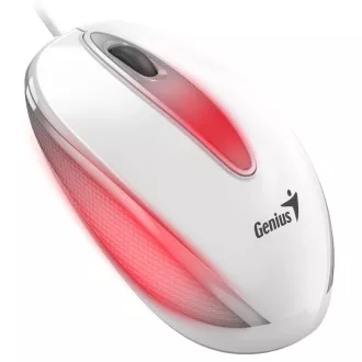 Genius DX-Mini / Myš, drôtová, optická, 1000DPI, 3 tlačidlá, USB, RGB LED, biela