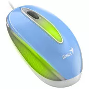Genius DX-Mini / Myš, drôtová, optická, 1000DPI, 3 tlačidlá, USB, RGB LED, modrá