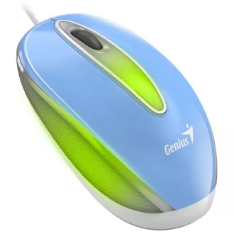 Genius DX-Mini / Myš, drôtová, optická, 1000DPI, 3 tlačidlá, USB, RGB LED, modrá