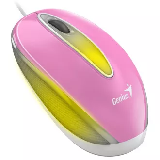 Genius DX-Mini / Myš, drôtová, optická, 1000DPI, 3 tlačidlá, USB, RGB LED, ružová