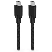 Genius ACC-C2CC-3A, Kábel, USB-C na USB-C, USB 3.0, 3A, PD 60W, opletený, 1,5m, čierny