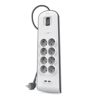 Belkin prepäťová ochrana BSV804 - 8-zásuvka, 2xUSB/2.4A, 2m Belkin prepäťová ochrana BSV804 - 8-zásuvka, 2xUSB/2.4A, 2m