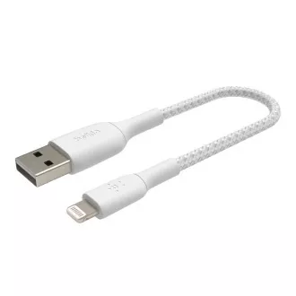 Belkin BOOST CHARGE ™ Lightning / USB-A kábel, 15cm, biely - odolný Belkin BOOST CHARGE ™ Lightning / USB-A kábel, 15cm, biely - odolný