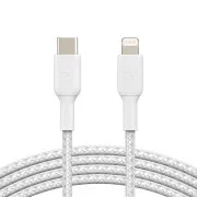 Belkin BOOST CHARGE™ Lightning/USB-C kábel, 1m, biely - odolný