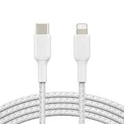 Belkin BOOST CHARGE ™ Lightning / USB-C kábel, 2m, biely - odolný