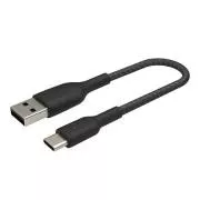Belkin BOOST CHARGE™ USB-C/USB-A kábel, 15cm, čierny - odolný