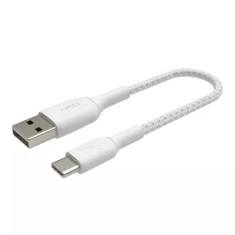 Belkin BOOST CHARGE™ USB-C/USB-A kábel, 15cm, biely - odolný