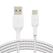 Belkin BOOST CHARGE™ USB-C/USB-A kábel, 1m, biely - odolný