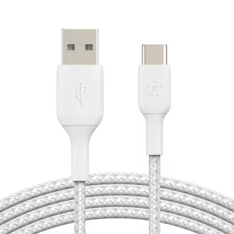 Belkin BOOST CHARGE™ USB-C/USB-A kábel, 2m, biely - odolný