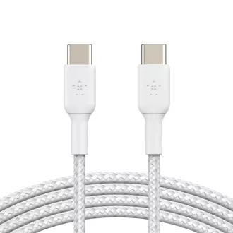 Belkin BOOST CHARGE™ USB-C/USB-C kábel, 1m, biely - odolný